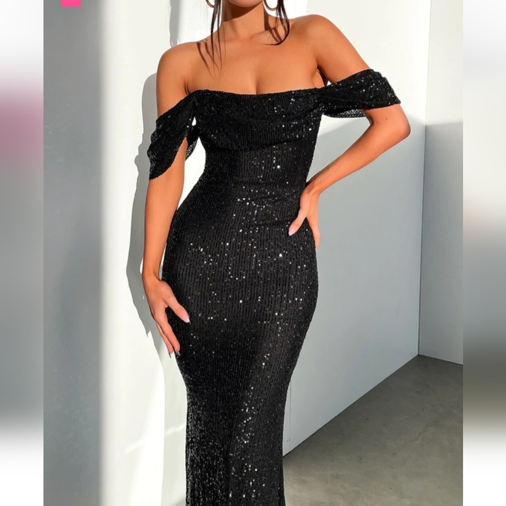 Sequin Off the Shoulder Dress